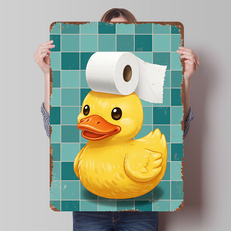 Retro Gaming Wallpaper - Poster Stampato con Anatra e Cappello