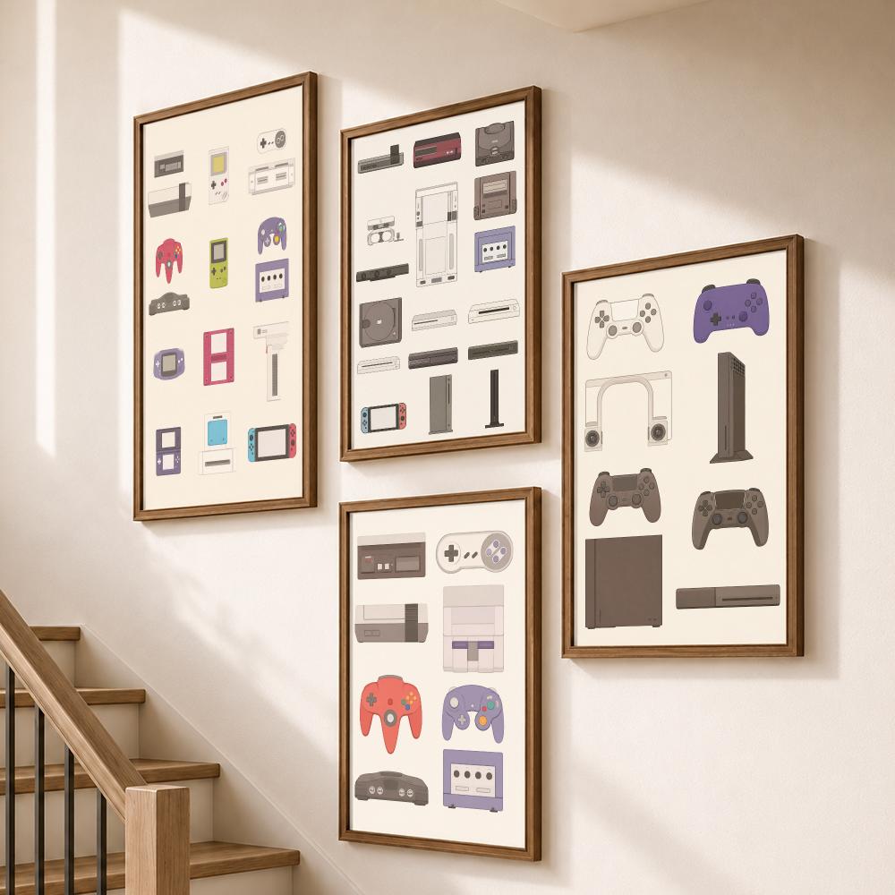 Retro Gaming Wallpaper - Poster Nostalgico della Console Portatile da