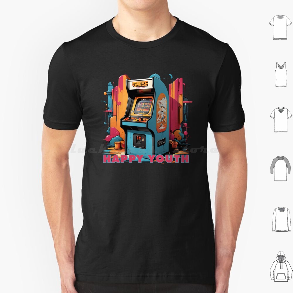 Retro Gaming Gamestop - Happy Youth-Arcade T Shirt Uomo Donna
