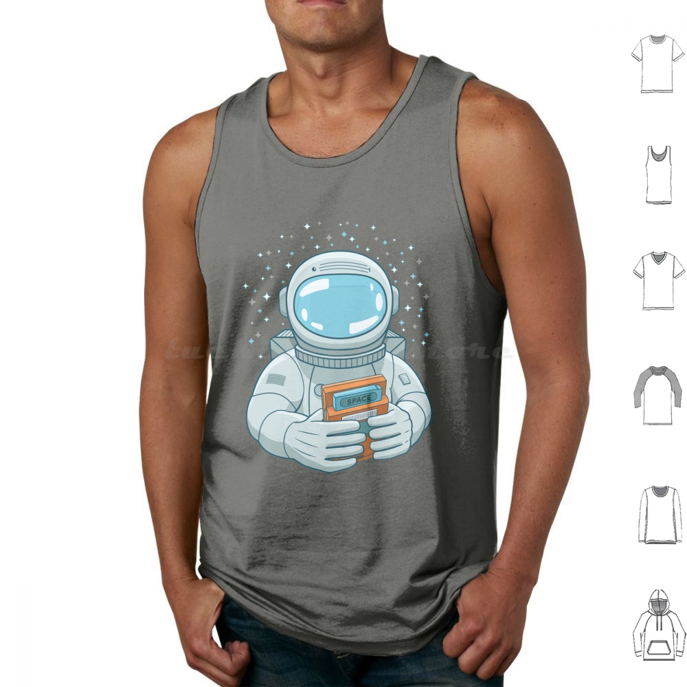 Retro Gaming Gamestop - Gaming Spaceman Tank Tops Print Cotton