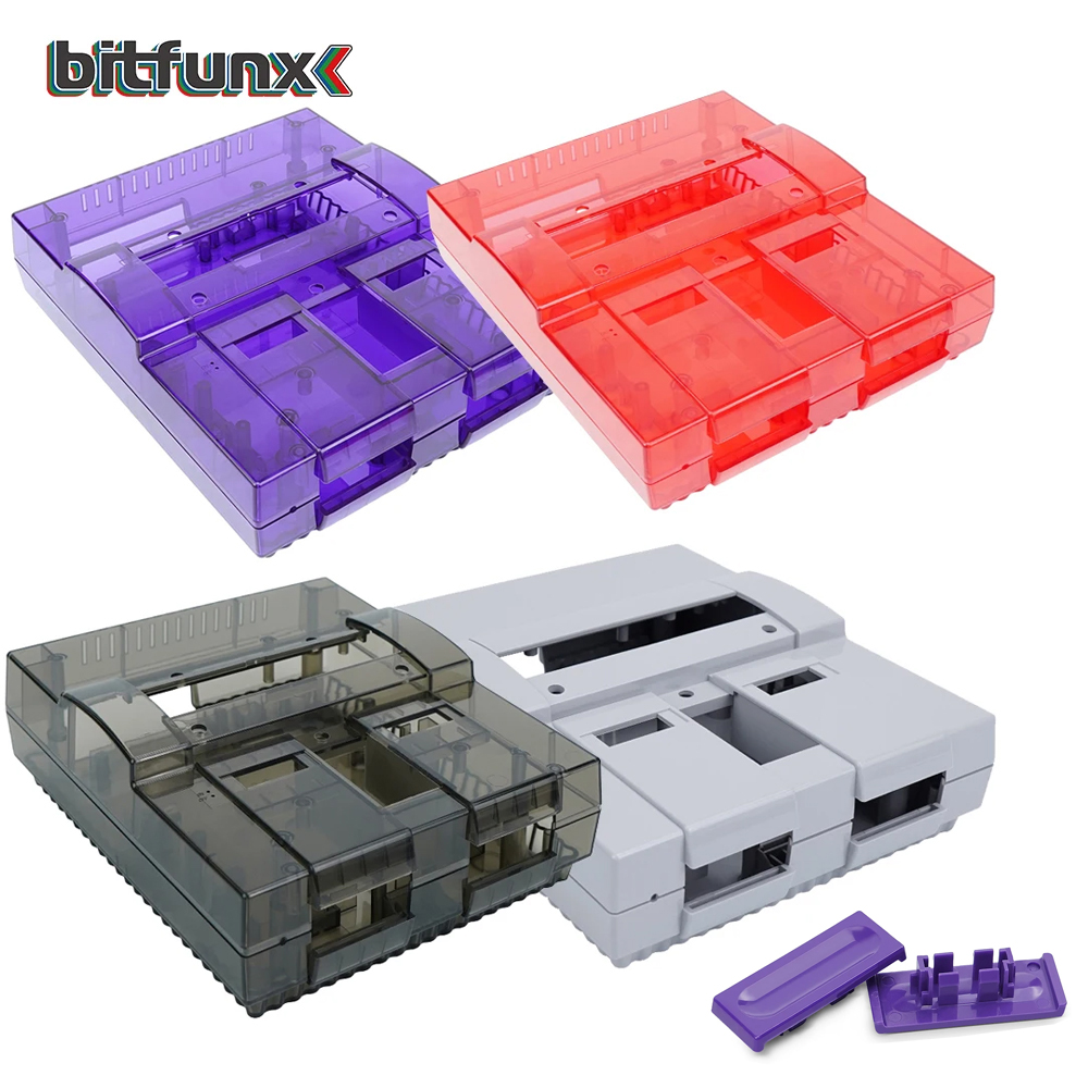 Retro Gaming Console - Bitfunx SNES Custodia trasparente con guscio