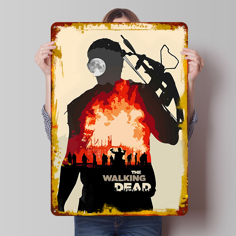 Retro Gaming At Home - Poster in Metallo The Walking Dead,
