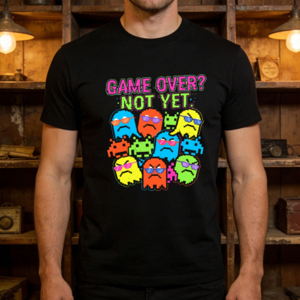 Retro Gaming Meme - T-shirt in cotone casual con stampa