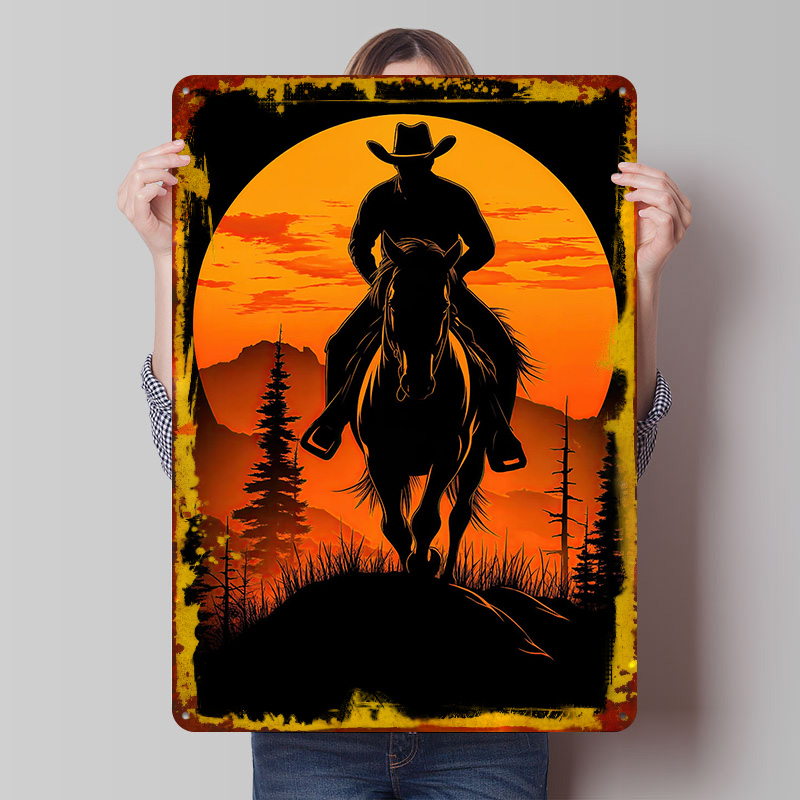 Retro Gaming At Home - Poster in Metallo con Silhouette di