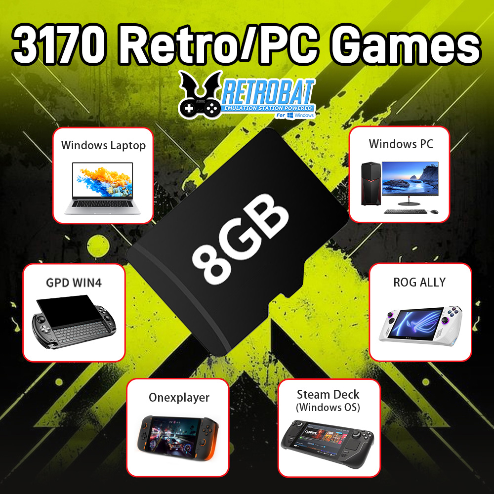 Retro Gaming On - Scheda TF di gioco da 8
