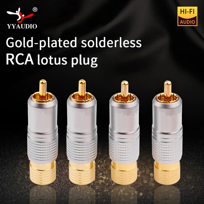 Composite Rca Cable - 4 pz Hifi 24K Placcato Oro