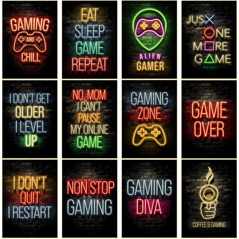 Retro Gaming Wallpaper - Poster da gioco Gioco Stampe in